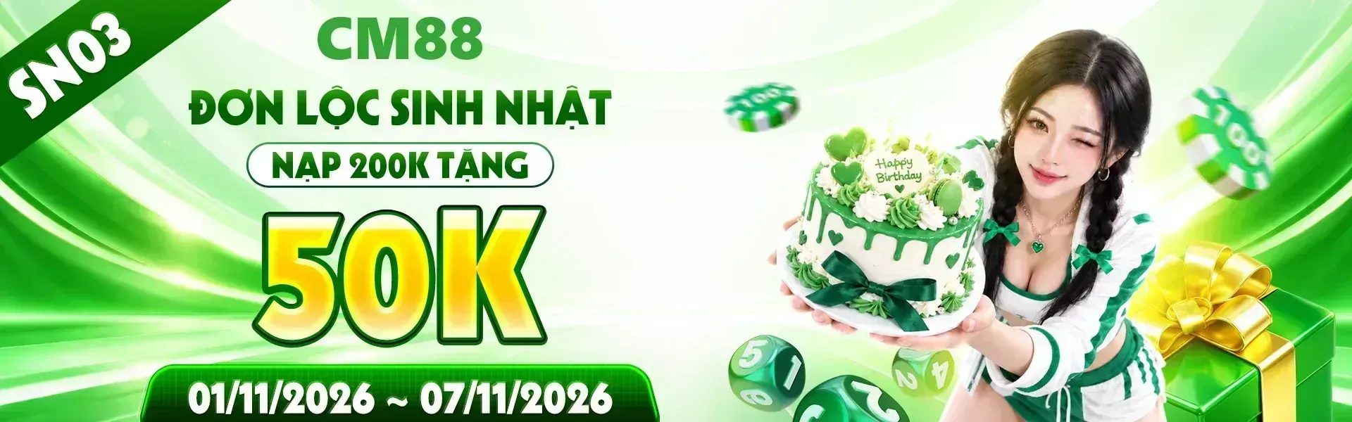 3. Sinh nhật CM88 mở ra chương trình quà tặng phong phú với hàng ngàn phần thưởng dành cho hội viên. Nhanh tay tạo tài khoản để cập nhật thông tin và tham gia.